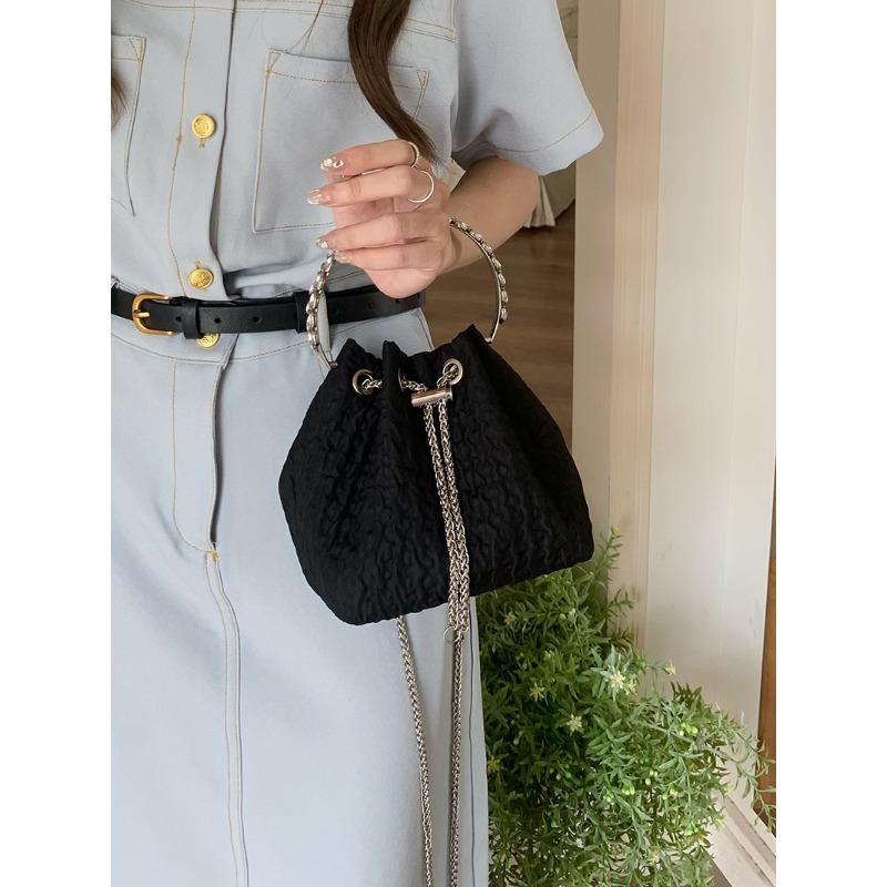 Korean Version of Ins Niche Tote Bag New Fashion Sweet Bucket Bag Chain Bag One-shoulder Crossbody Bag Trendy
