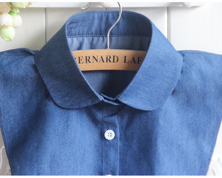 Korean Style Denim False Collar for Women's Autumn/Winter Shirts