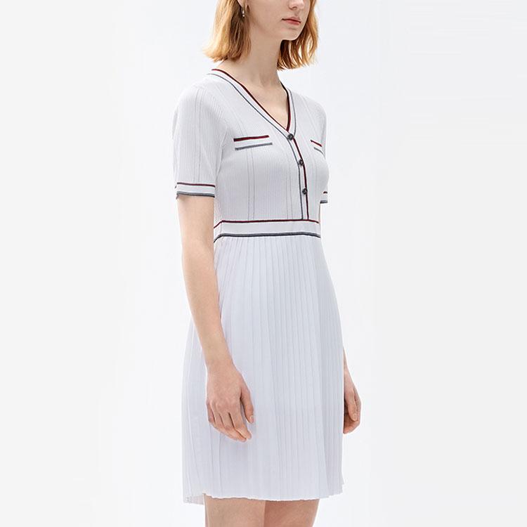 New FILA Short Sleeved Dress Women's Standard White F11W221313F-WT