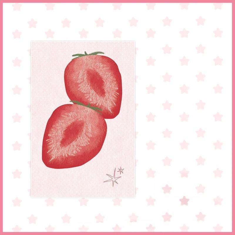 50Pcs Strawberry Memo Pads Kawaii Korean Style M5 Scrapbook Paper Journal Ins Tomato Notepad Grid Base Paper Decor Supplies