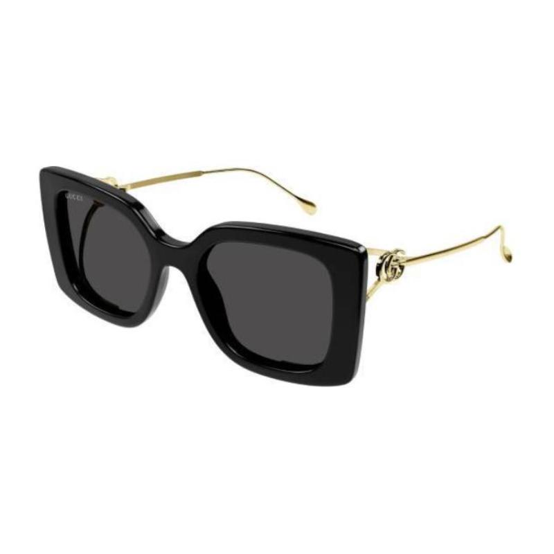 Gucci Cut-out Temples Injection Butterfly Sunglasses Men's Black