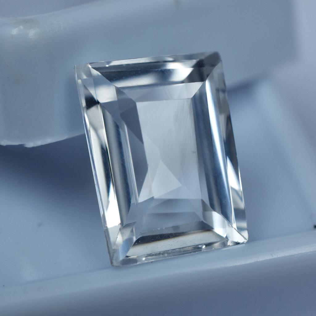 Schöner natürlicher weißer Saphir Baguetteschliff 10,50 Loser Edelstein ZERTIFIZIERT an-678-k