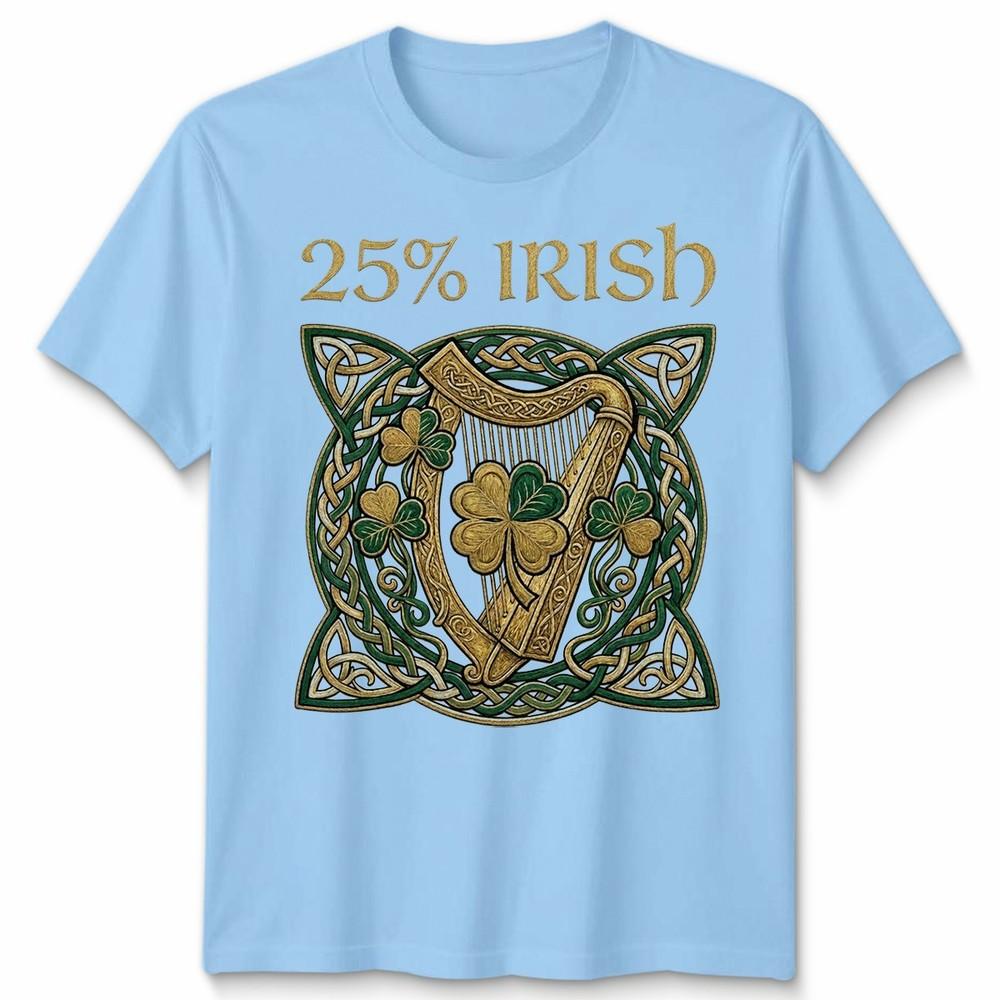 St Patricks Day 25 Percent Irish Shamrock One Quarter Humor Unisex Tshirt S