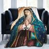 Virgin Mary Blanket Our Lady of Guadalupe Flannel Blanket Warm Gifts for Mom Cozy Fuzzy Throw Sofa Couch Bedding Living Room