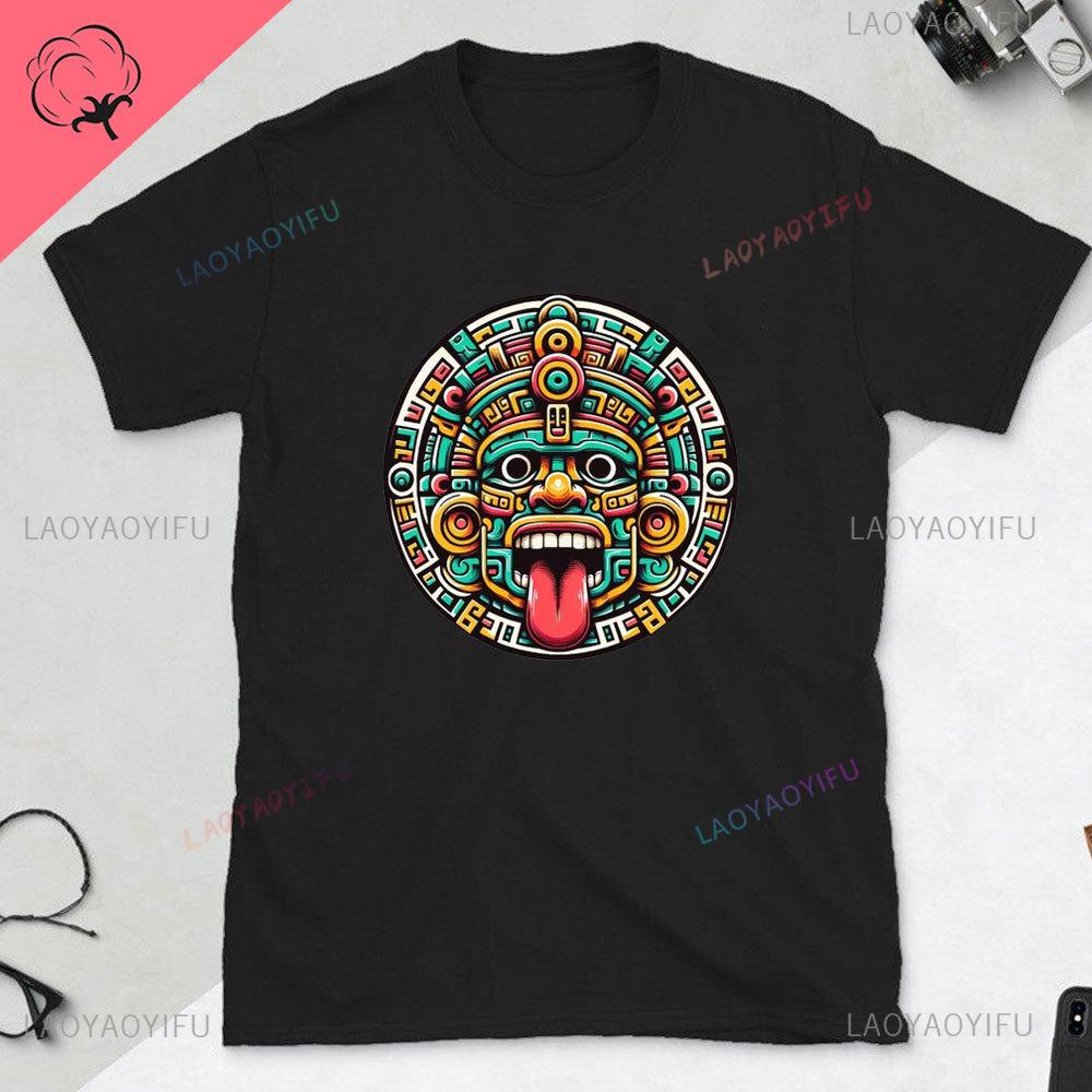 Quetzalcoatl Mexican Tshirt Aztec Art Print Aztec Tee Mexican Shirt Men Mexico Cotton Shirts Mexican Themed Gifts Mexicanas Tops