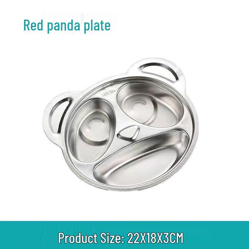 Anmu 304 Stainless Steel Kids Cartoon Divided Dinner Plate