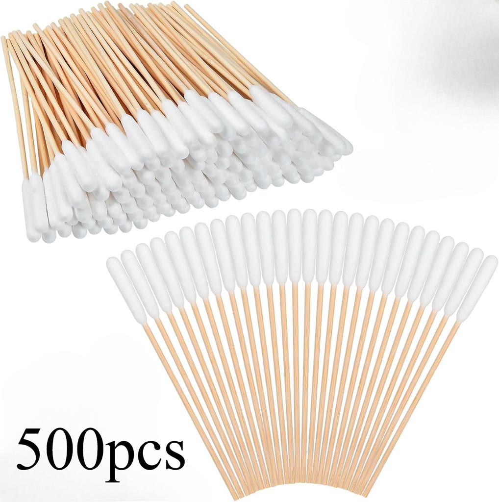 Eyxformula Dog Ear Cleaning Swabs Professional 12cm/4.72 Inch Bamboo Sticks Long Cotton Swabs with Extra Long Cotton Solution for Dog Ear Cleaning