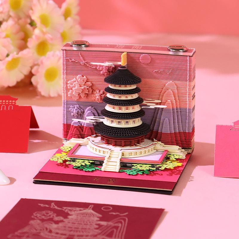 Henan Cultural & Creative Luoyang Scenic Paper-cut 3D Desktop Ornament