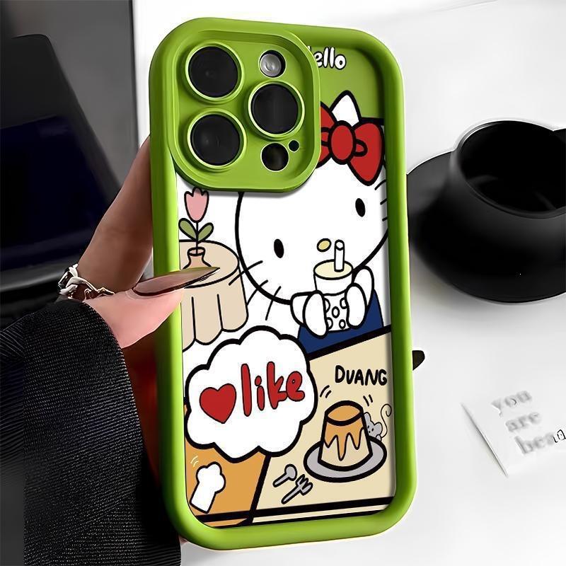 Explosive TEMU/Xiyin/TikTok Sanlio TK cat Hello Kitty for Apple 16 mobile phone case ladder