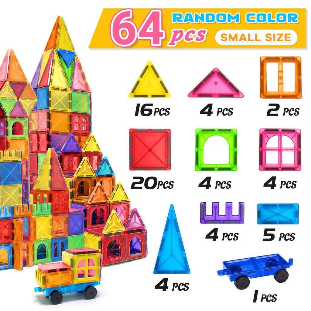 Magnetic Building Blocks Construction Set Montessori Sensory Educational DIY Toy For 3Years+ Old Kids Boys Girls Gifts
