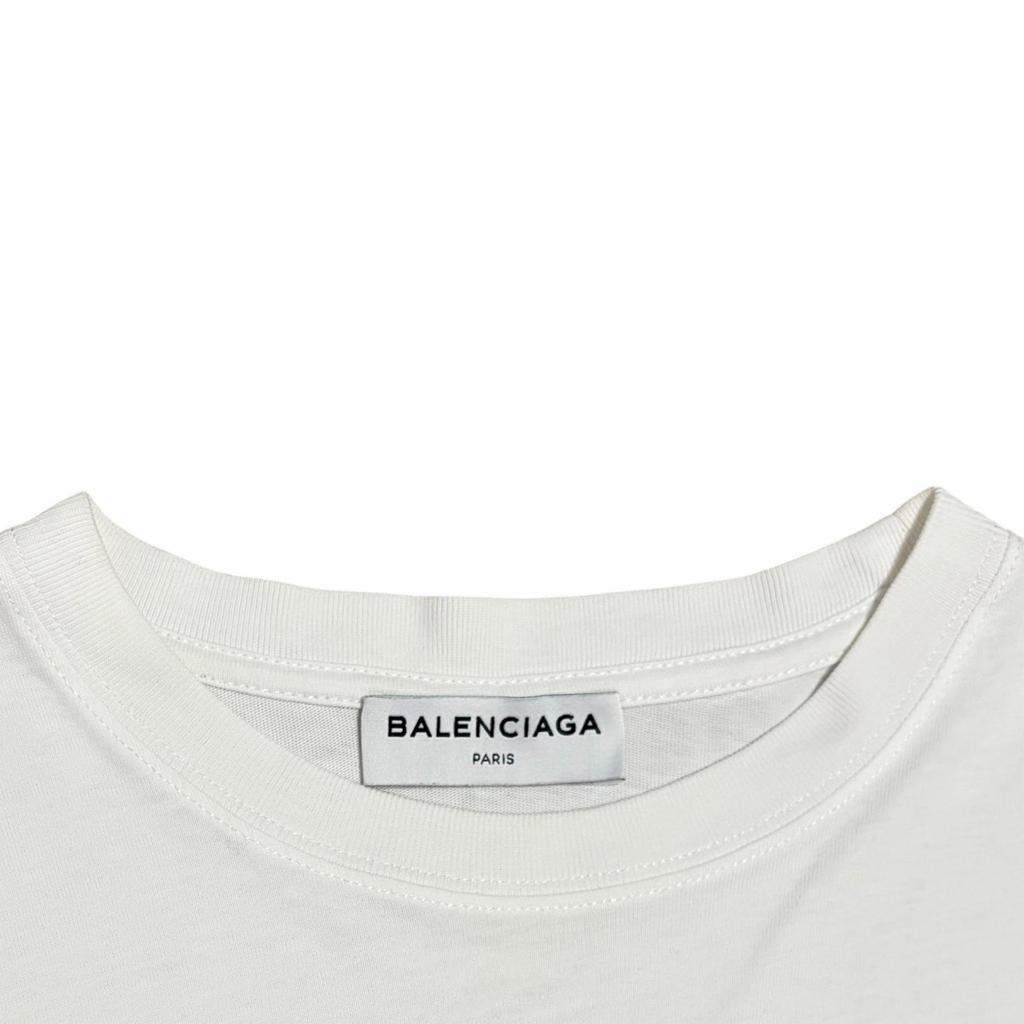 BALENCIAGA BB Logo T-Shirt White Men's Size XS Model 492258