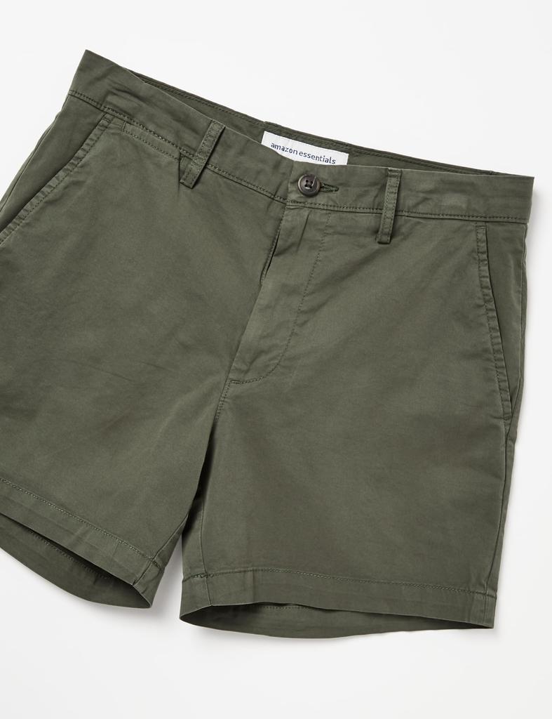 Chino No Slim Stretch Brand Dark W31 [Amazon Essentials] Shorts, Tuck, Comfort, Fit, (Former Name Goodthreads), Men's, Green,