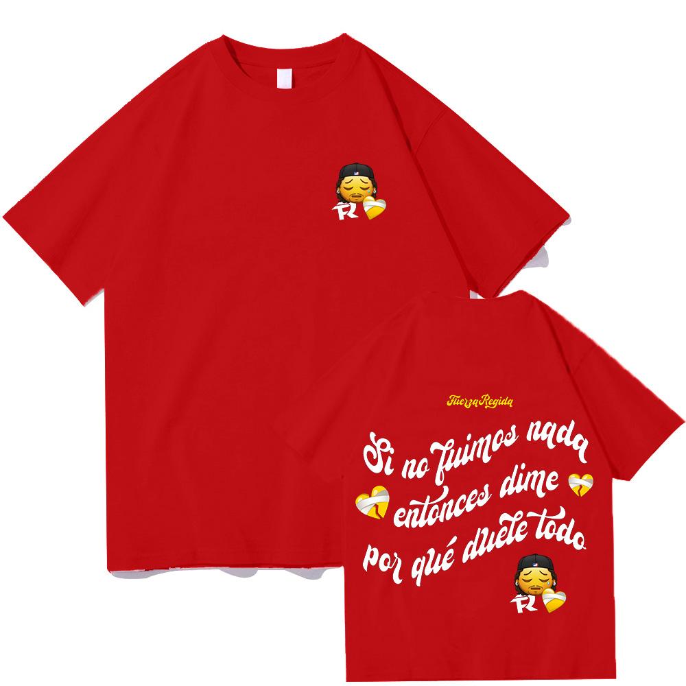 Jop Triston Tshirt Fuerza Regida T-shirt Grunge Hip Hop Unisex Streetwear 100%Cotton Casual Short Sleeve Tops Men Women Comfort Tees anime shirt y2k