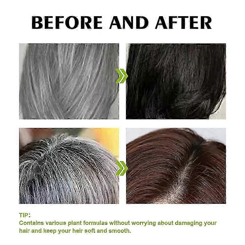 Herbal Hair Dye Shampoo for Grey Coverage - Natural & Fast-Acting Formula for UK Users