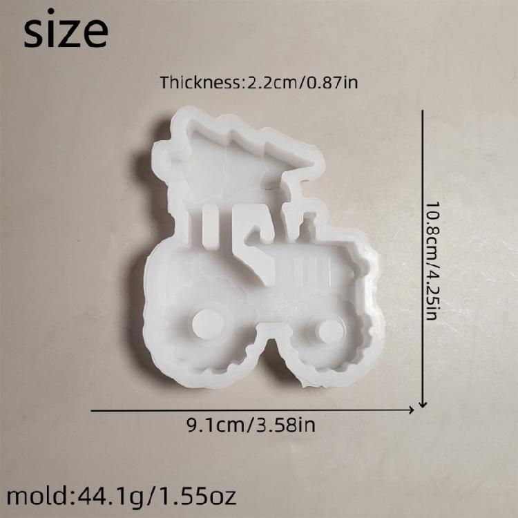 Versatile 3D Countdown Crafting Molds Sturdy Silicone Tractor Christmas Tree Decoration Mold for DIY Resin Projects