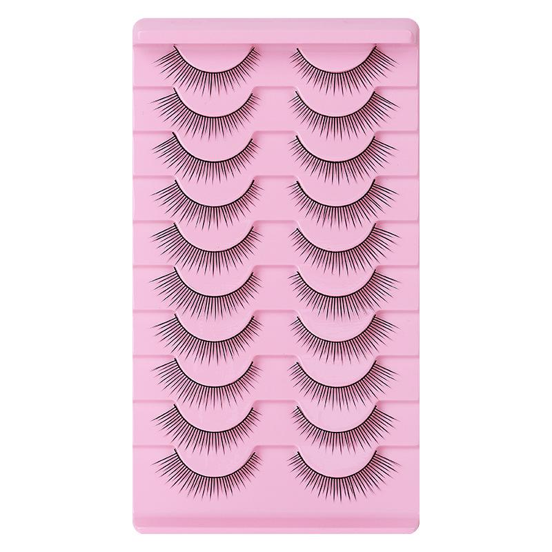 

Sharpened Acrylic False Eyelashes - 10 Pairs for Natural Nude Makeup, Perfect for Beginners. Standard