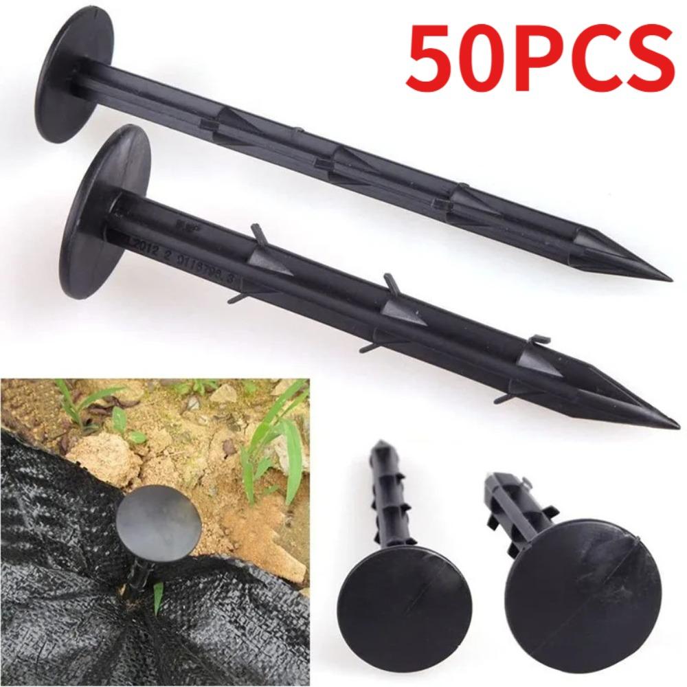 50Pcs Ground Nail Greenhouse Film Fixed Stakes Sunshade Net Tent Camping Windproof Weed Cloth Anchoring Ground Peg 11/16cm