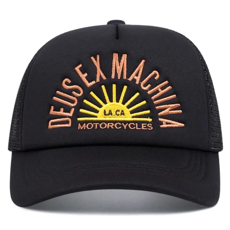 Street Style Letter Embroidered Mesh Baseball Cap With Sun Protection For Men Women
