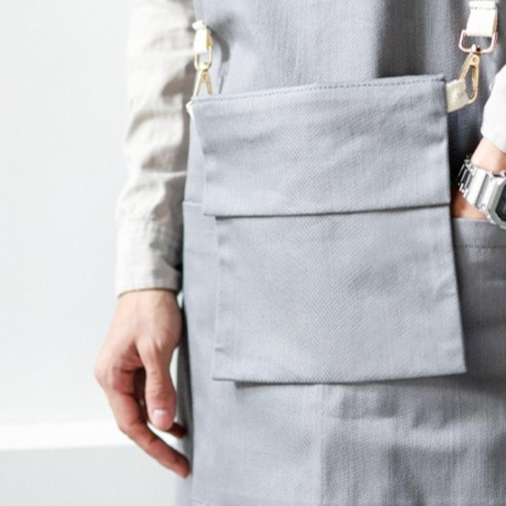Multi-Pocket Kitchen Aprons Adjustable Cooking Aprons Portable Work Apron  Grilling