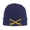 Neue Armee US Kavallerie Zweig Abzeichen Gestrickte Mütze Beanie Herbst Winter Mützen Warm Unisex Straßenmütze Unisex Damen Geschenke