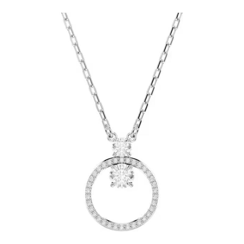 Swarovski Constella Classic Round Pave Necklace Women s White 5692261