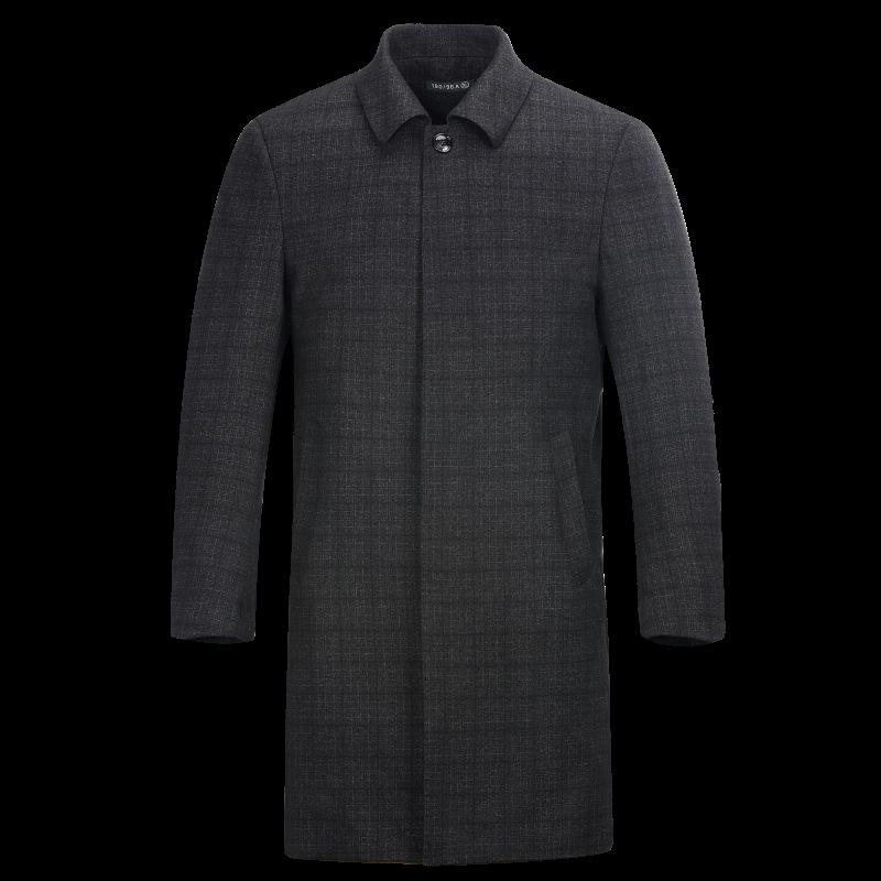 High-end Mid-length Cashmere Windbreaker Spring and Autumn New Wool Lapel Coat Middle-aged Men's Business Casual Large Size