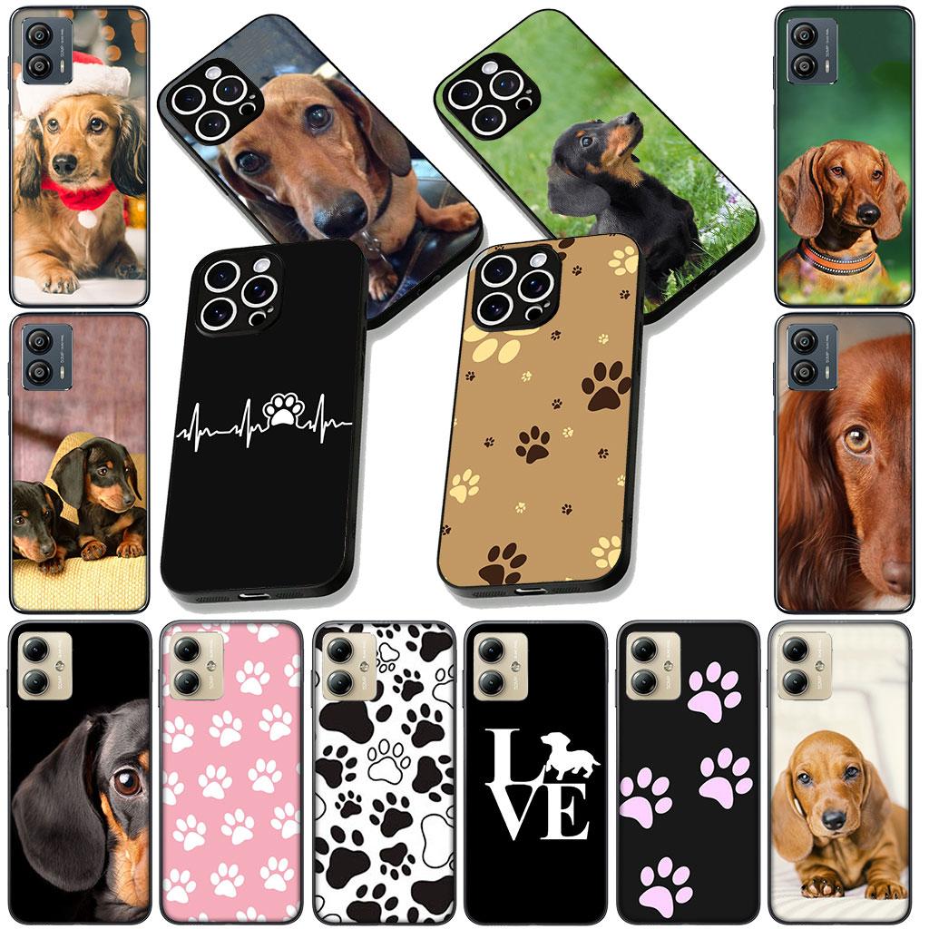 Phone Cover for Motorola Moto G86 G14 G35 G34 G45 G55 G64 G75 G85 G24 G15 G54 G57 Power Casing Flexible Case Paw Dachshund Dog