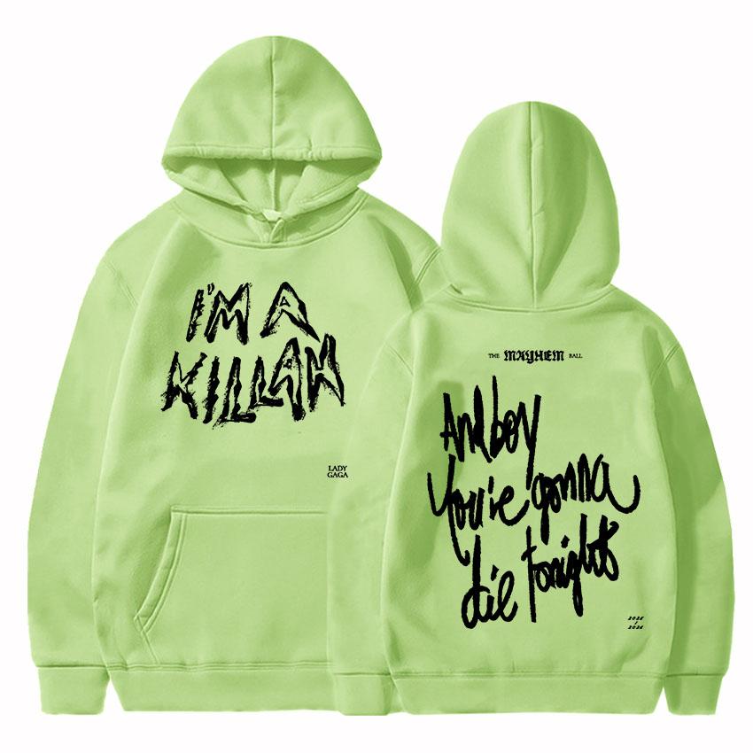 

I m A Killah Lady Gaga Hoodies Fashion Long Sleeve Casual Sweatshirts Winter Autumn Fleece Women Pullovers Pocket Female Hoodie XS