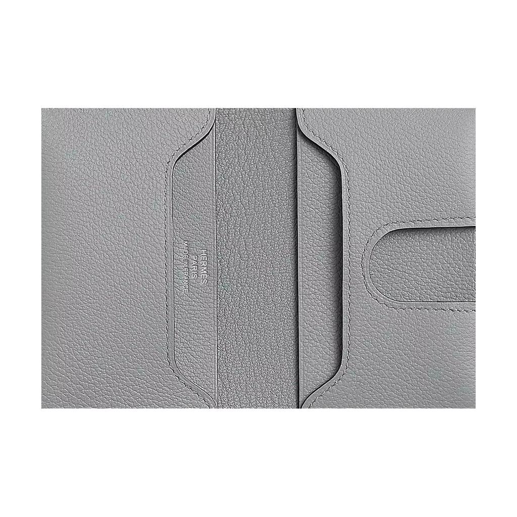 Hermes R.M.S 7 Silver Buckle Evercolor Leather Card Holder Women accessories P0 Puppet-Gray H084335CKBH