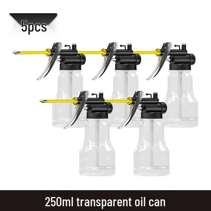 Shouli High-Pressure Oil Can with Long Spout - Transparent Lubricating Injector & Spray Gun