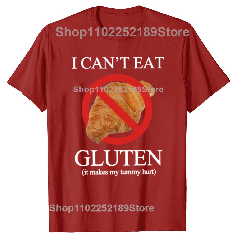 Nemohu jíst lepek Tričko Retro Gluten Meme Grafické tričko EU Velikost Bavlna Měkké Unisex O-výstřih Tričko Topy Volné Oversized