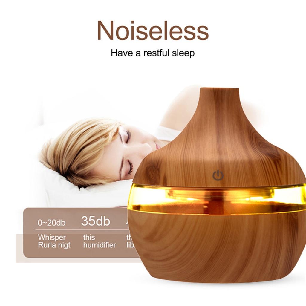 300ml Electric Humidifier Essential Aroma Oil Diffuser Ultrasonic Wood Grain Air Humidifier USB Mini Mist Maker