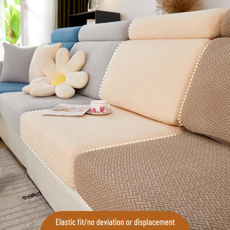 Universal Elastic Sofa and Cushion Cover Set - All-Inclusive, Four Seasons Adjustable Fit