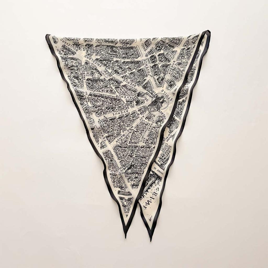 Retro Cashew Print Silk Scarf Accessories Rhombus Versatile Triangle Scarf Spring And Summer Thin Out Clothing With Shawl