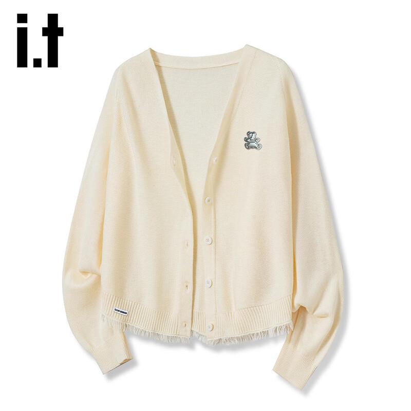 Izzue Women's V-Neck Fringe Knit Cardigan