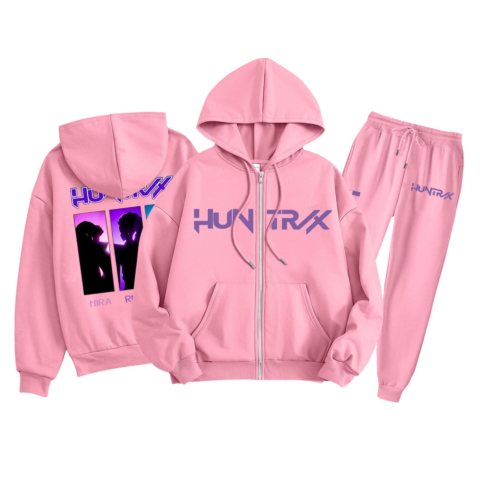 

Детская мода Толстовка с капюшоном на молнии с длинными рукавами и спортивные штаны Однотонный комплект толстовки с карманами 140 розовый