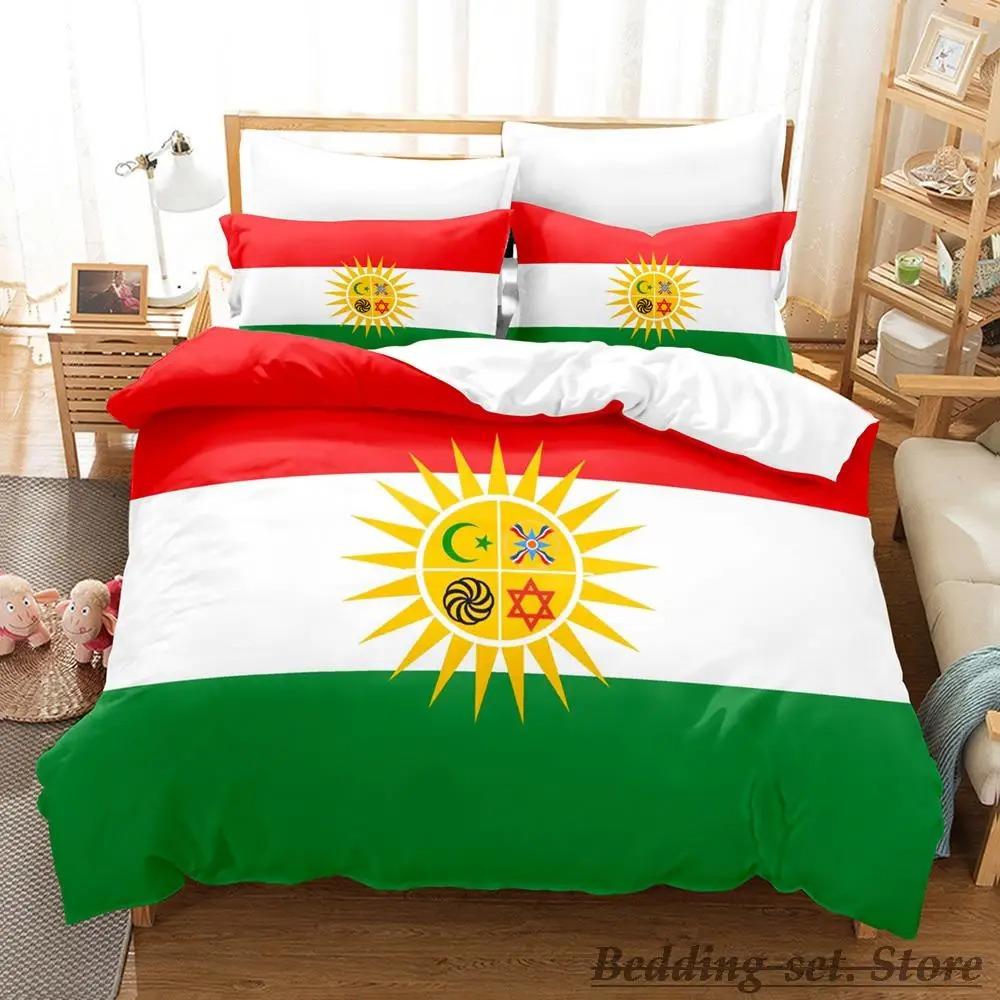 Kurdistan Flag Bedding Set Single Twin Full Queen King Size Bed Set Adult Kid Bedroom Duvetcover Sets Parure De Lit Bed