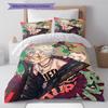 Set Copripiumino Trapuntato con Motivo Anime Federe Decorazione Casa Regalo di Compleanno (1 * copripiumino + 2 * federa, senza nucleo)