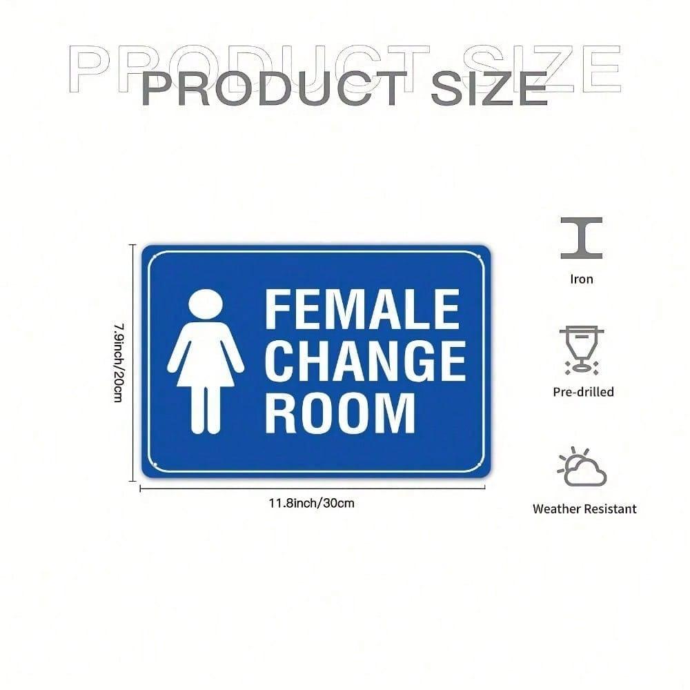 1pc Vintage Female Change Room 2D Tin Sign 8x12in Unframed Metal Plaque Retro Wall Art Decor Indoor Outdoor Unique Gift