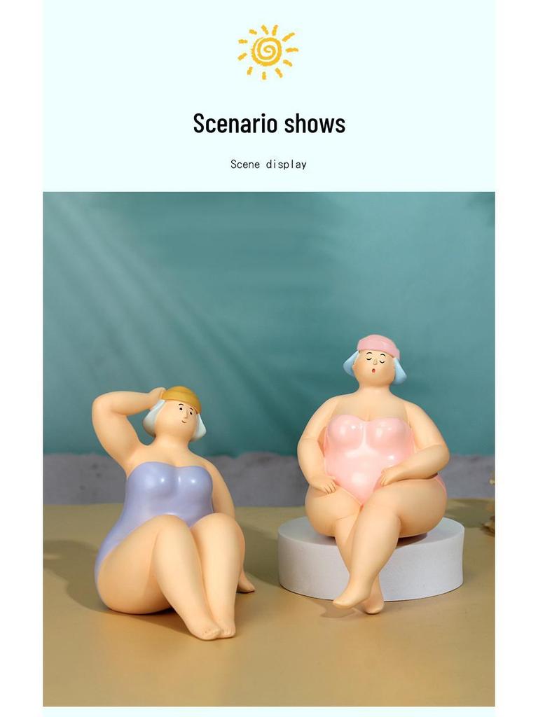 Alluring Beach Woman Resin Figurine - Home Decor Accent