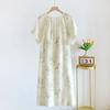 Women's Lightweight Summer Short-Sleeve Nightgown: A Simple, Double-Layered, Loose-Fitting, Breathable Knee-Length Dress