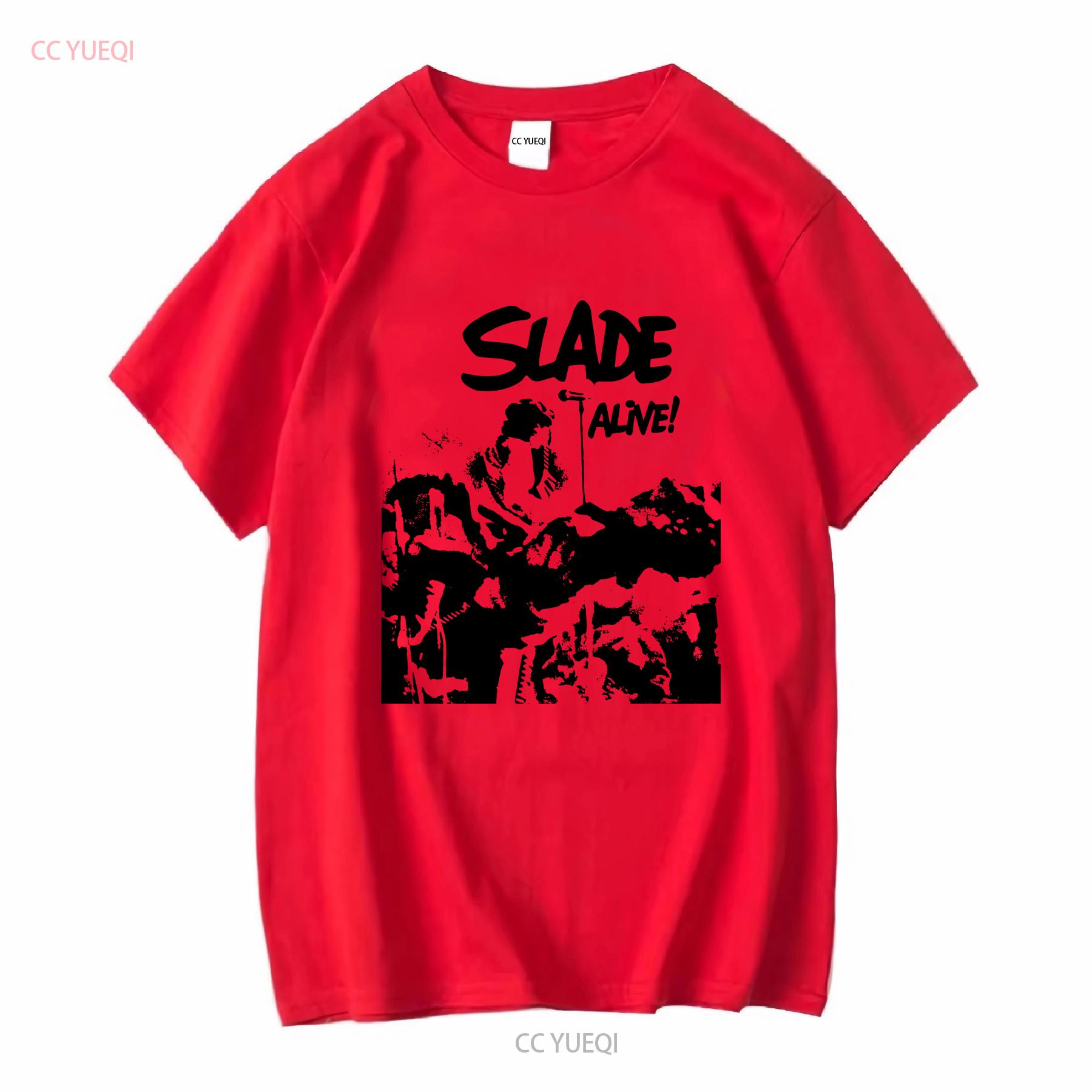 SLADE ALIVE NEW RED T SHIRT long or short sleeves vintage Washed Comfortable Versatile Stretched Slightly Breathable S