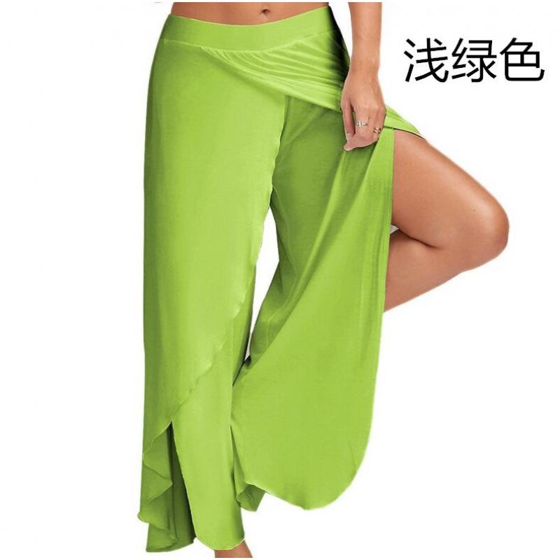High Waist Wide Leg Yoga Pants for Women Lightweight Breathable Loose Fit Stretchy Workout Trousers with Side Slit and Elastic Waistband