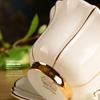 Gold Plated Porcelain Coffee Cups Bone Porcelain Afternoon Cups And Spoons Horn Clean Hotel Supplies Phnom Penh