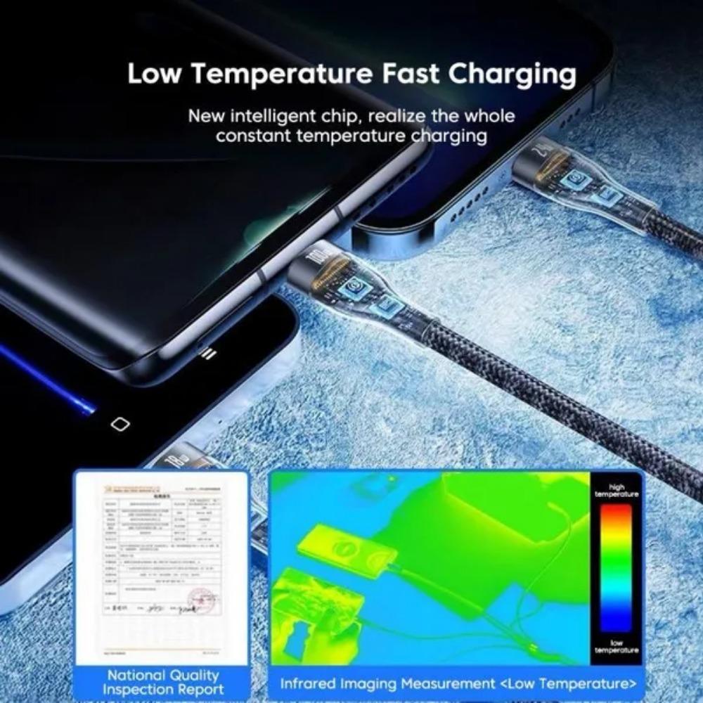 1PC Elough 120W USB C 3 In 1 Charging Cord Micro USB Type-c Multiple Mobile Phone Fast Charge Cable For iPhone 14 11 Huawei Data Cable