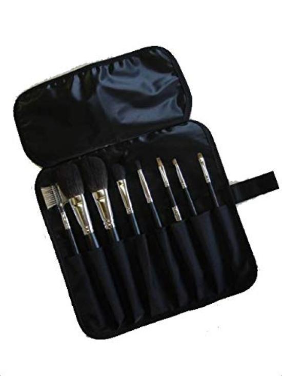 Made In Japan Makeup Brush Case with 8 Black Pockets,