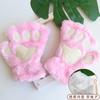Autumn and winter cute cat claws half finger plush gloves student writing plush leak finger warm half finger bear paw gloves