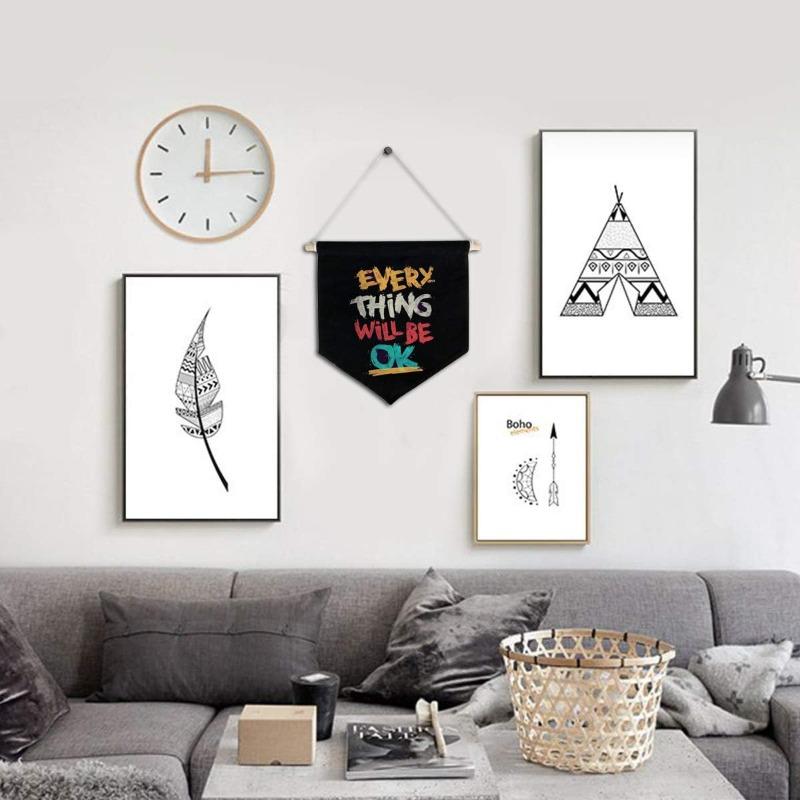 1/4 Stück Anstecknadel & Brosche Display-Banner, Nordische Minimalistische Baumwoll-Hängeflagge für die Wand, Organizer und Sammler-Vitrine