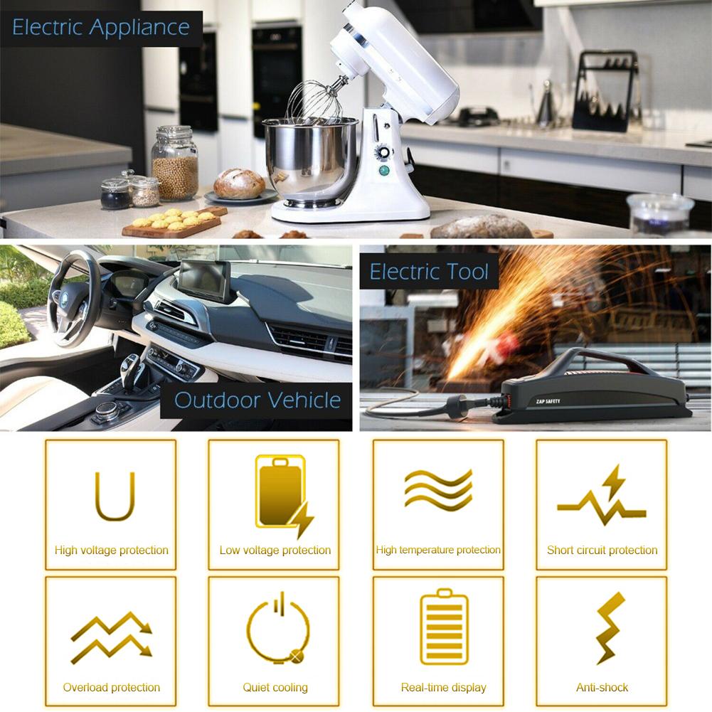 4000W LED Display Adaptor convertizor invertor de putere pentru mașină 12V la 220V / 110V Transformator de tensiune USB dublu AC pentru mașină cu undă sinusoidală modificată