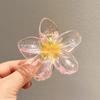 Fashion Sparkling Flower Claw Clip for Women Transparent Sweet Ponytail Shark Clip Versatile Girl Hair Accessories